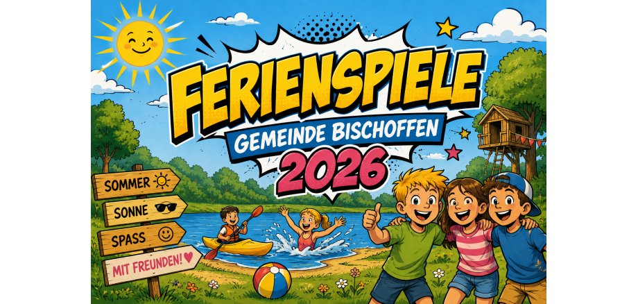 Ferienspiele 2026 Kinder spielen an einem sonnigen Tag an einem See
