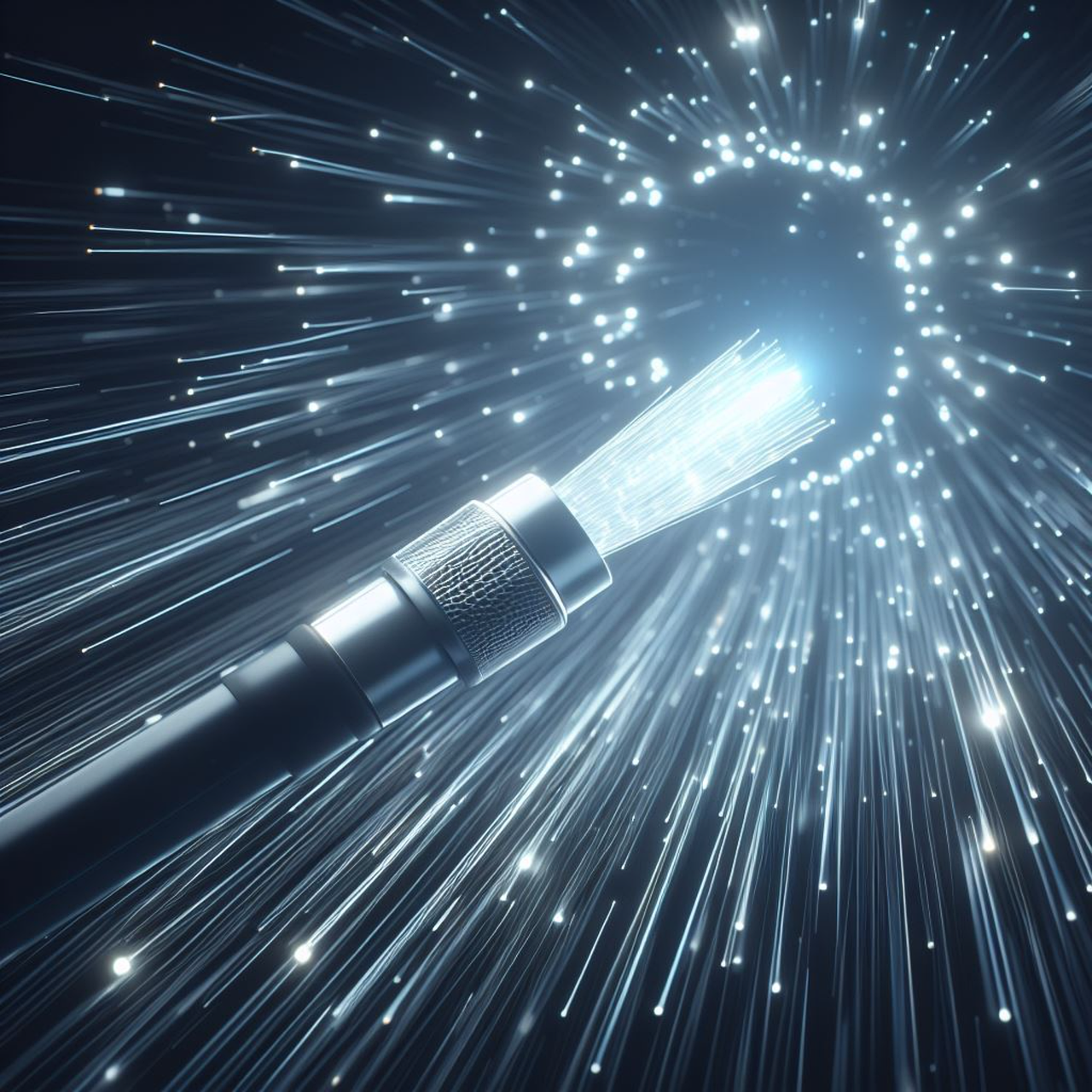 Glasfaserkabel mit leuchtenden Fasern