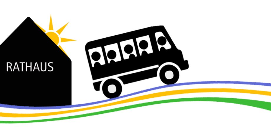 Betriebsausflug Stilisierter Bus mit dem die Gemeindebediensteten zum Betriebsausflug fahren