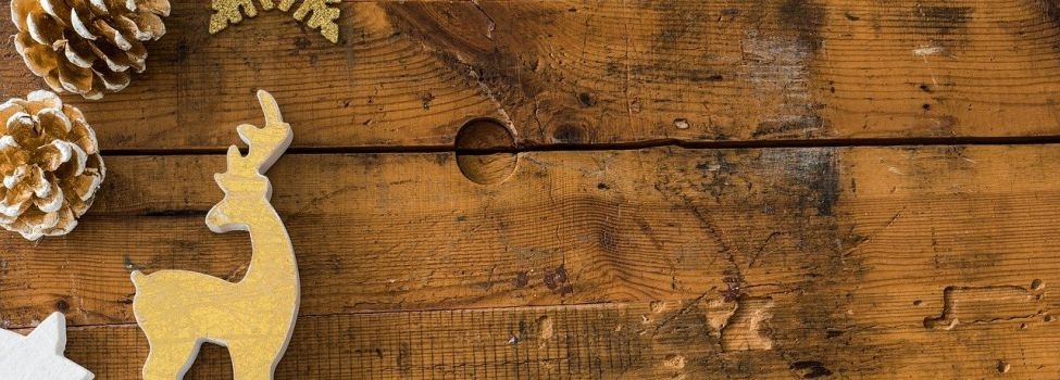 Tannenzapfen, Zimtstern und Hirsch aus Holz