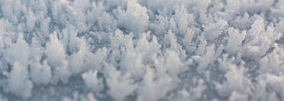 Nahaufnahme von Eiskristallen