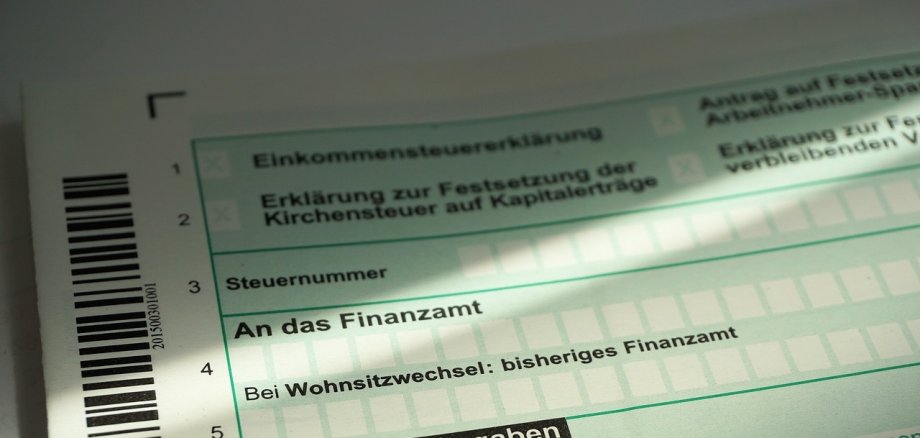 Deckblatt des Hauptvordrucks der Einkommensteuererklärung in Papierform