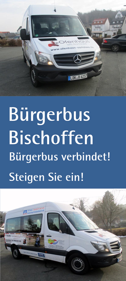 Bürgerbus Bischoffen Zwei verschiedene Ansichten des Bürgerbuses