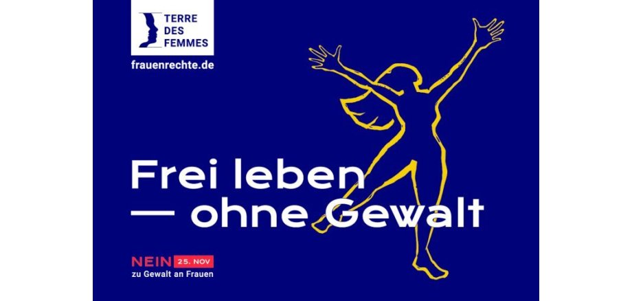 Bannermotiv der Aktion "Frei leben ohne Gewalt"