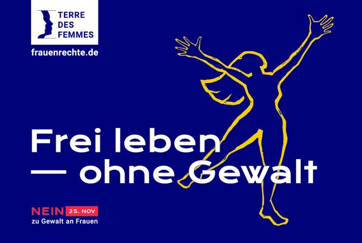 Bannermotiv der Aktion "Frei leben ohne Gewalt"