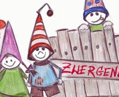 Zeichnung mit Zwergen