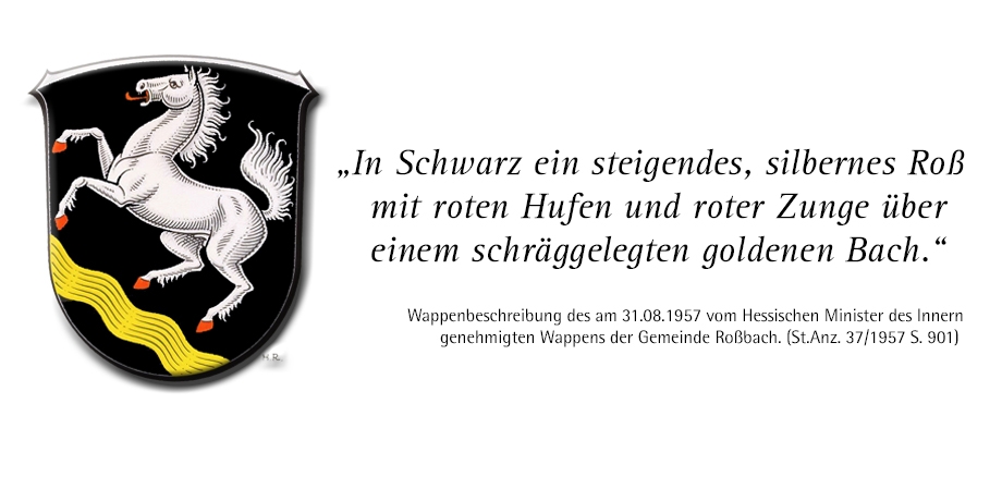 Ortsteilwappen von Roßbach mit Wappenbeschreibung
