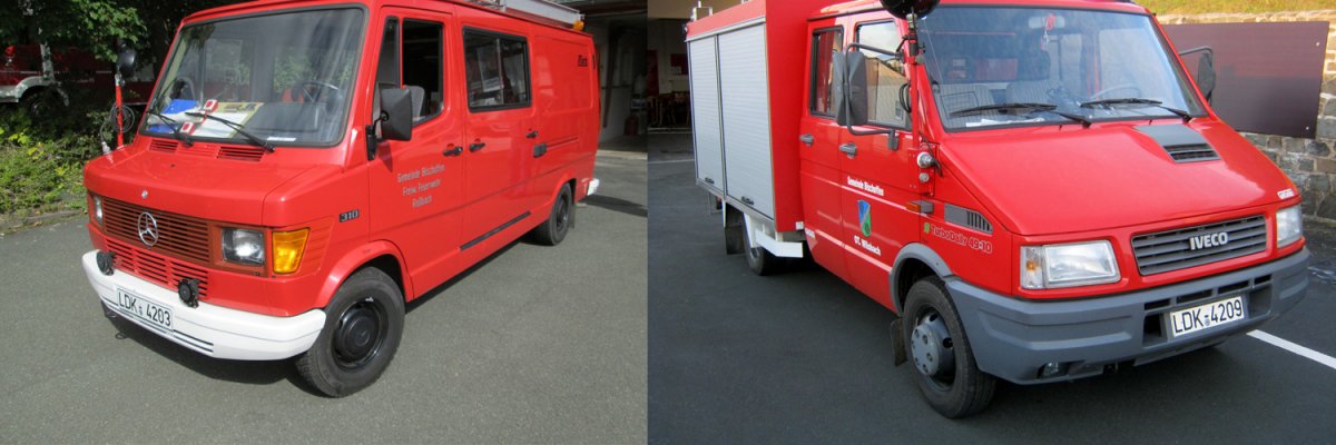 Frontansichten von Einsatzfahrzeugen